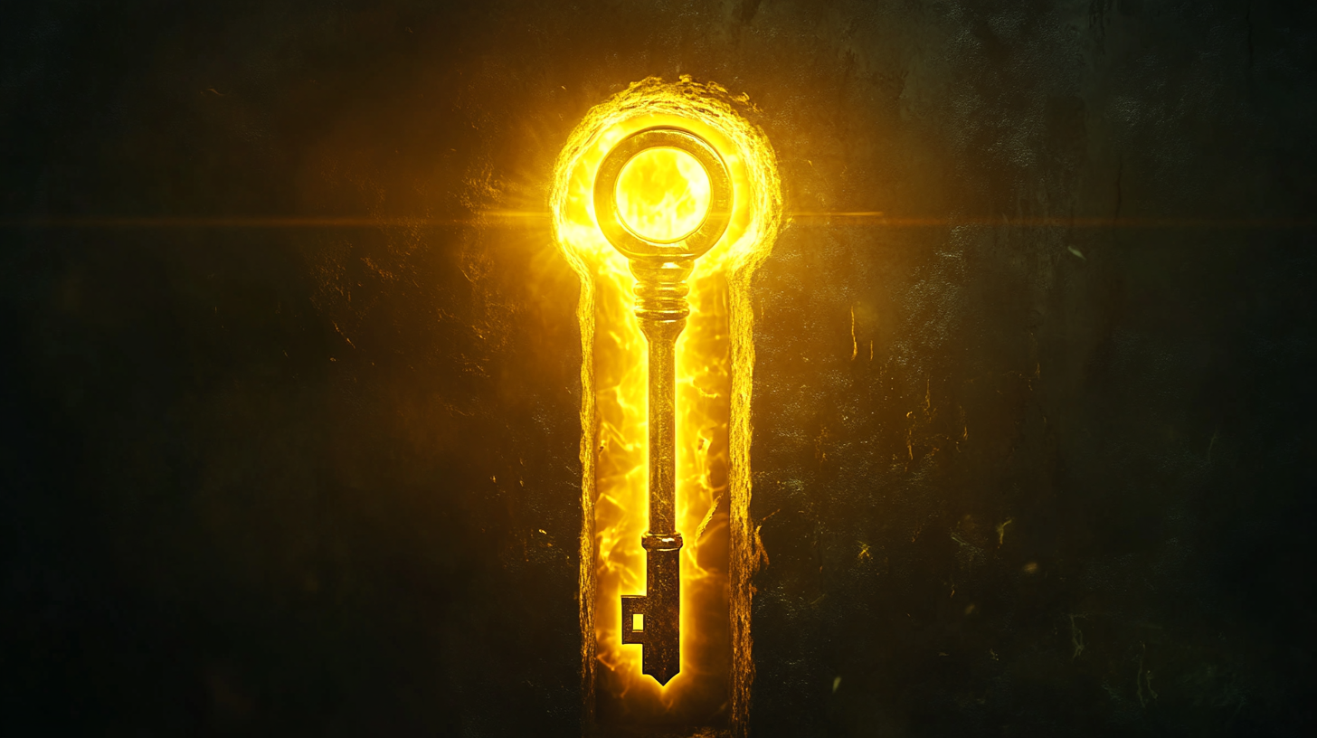 Mystical Glowing Keyhole Access Image