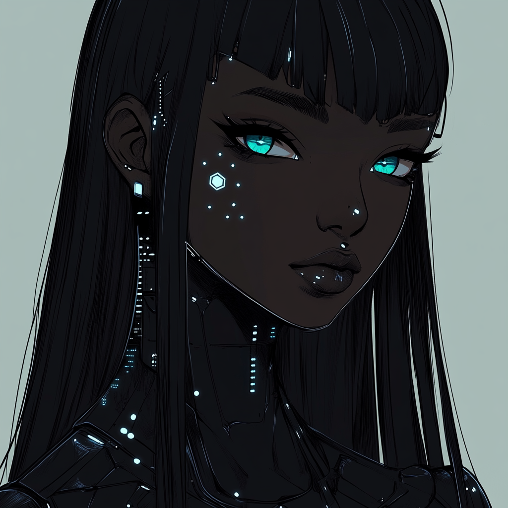 Young Black Woman Cyberpunk Fashion