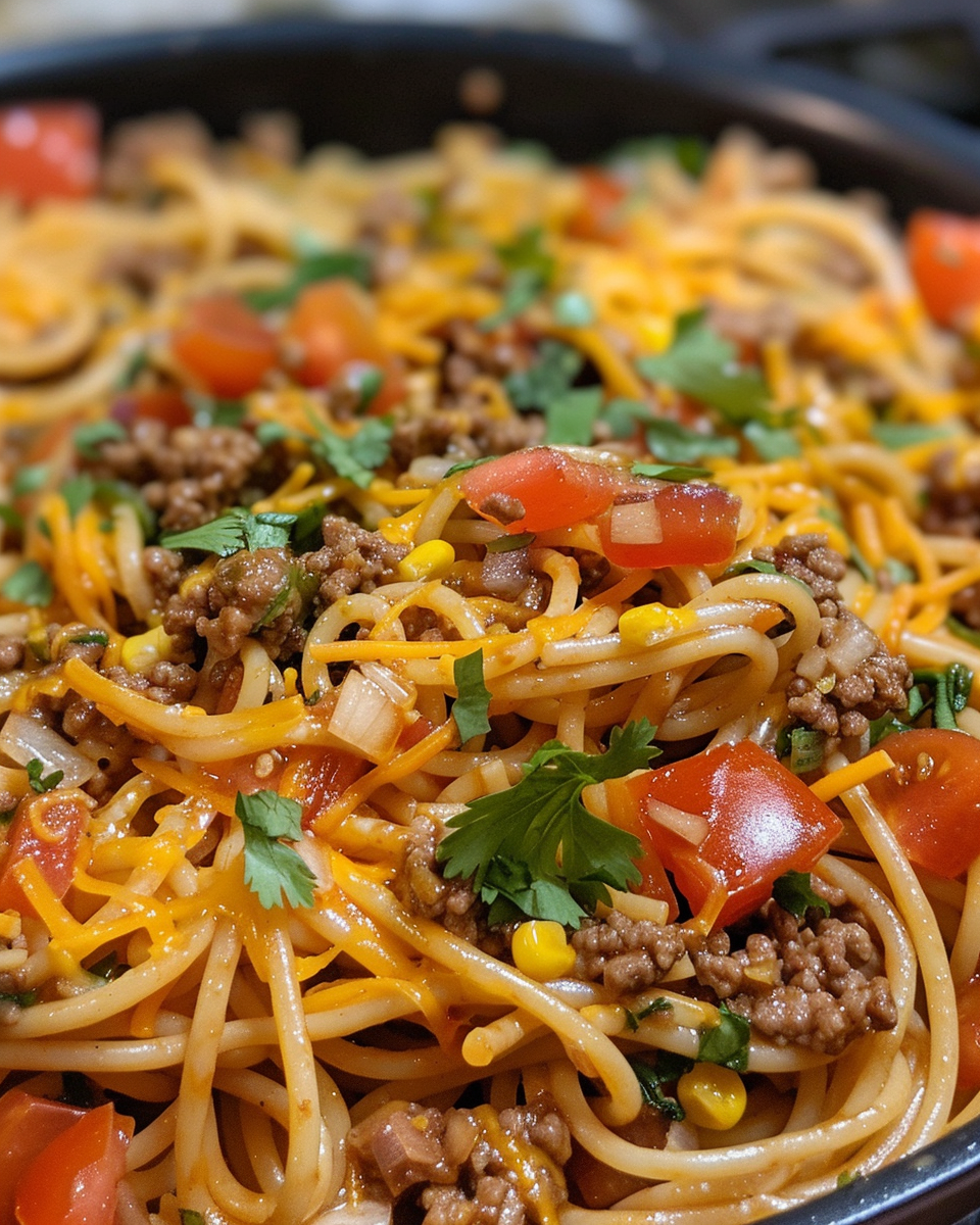 •  Taco Spaghetti Recipe Image Crave Bite