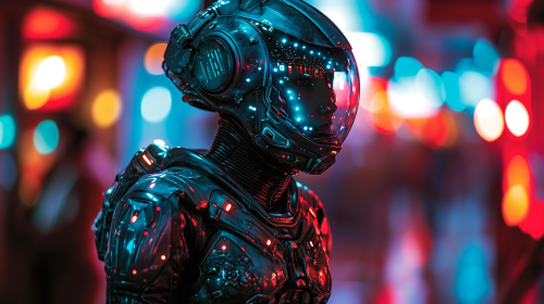 4. Alien wearing jacket with electroluminescent wire 4. Alien wearing jacket with electroluminescent wire