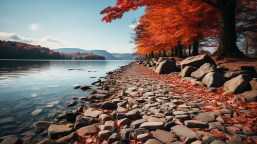 4. Cobblestone Path with Abstract Minimalist Design