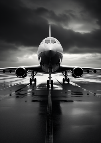 4. Monochrome drawing of Concorde showcasing elegance and aerodynamics