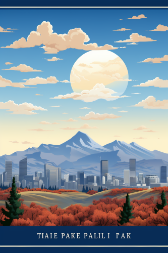 4. Scenic Denver, Colorado skyline artwork 4. Scenic Denver, Colorado skyline artwork