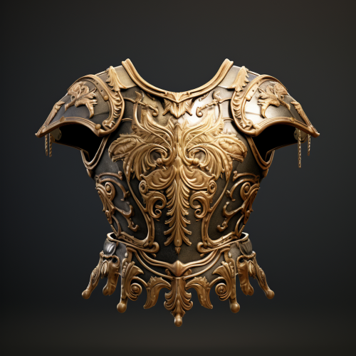 4. Ornate gold cuirass with lifelike musculature