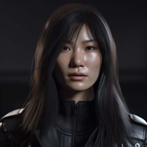4.  Goth Gemma Chan with Gray Hair