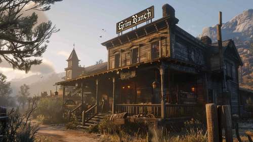 4. Spooky and atmospheric Cinematic image of  Grim Ranch 4. Spooky and atmospheric Cinematic image of  Grim Ranch
