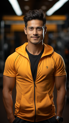 4.  Young Indian gym enthusiast with charming smile 4.  Young Indian gym enthusiast with charming smile