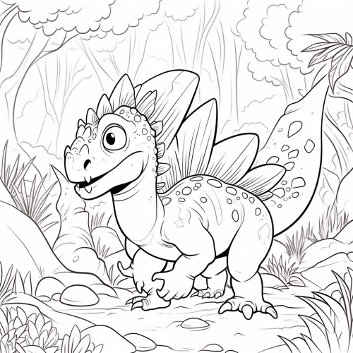 4. ALT Text for Image - Simple Dinosaur Cartoon Illustration