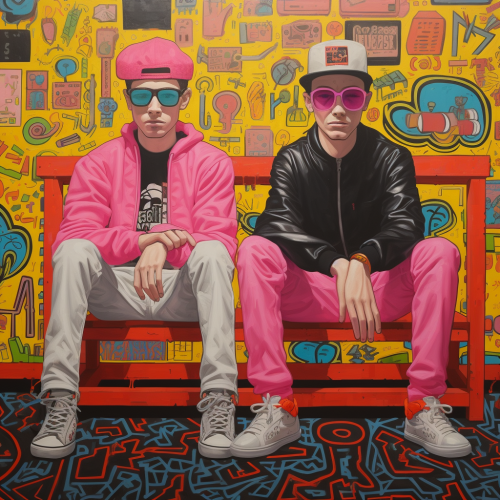 4. ALT Text for Image - Vibrant graffiti writers artwork by Keith Haring