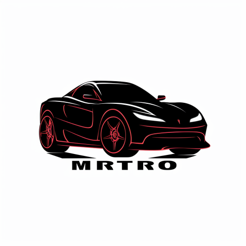 4. Stylish car logo in black and red 4. Stylish car logo in black and red