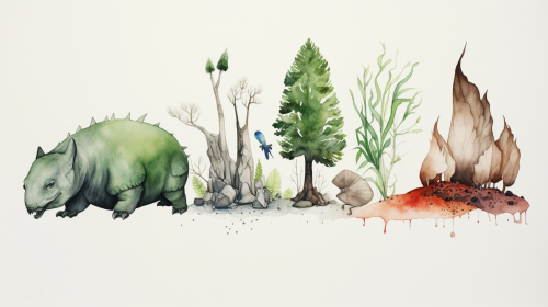 Minimalist watercolor style image