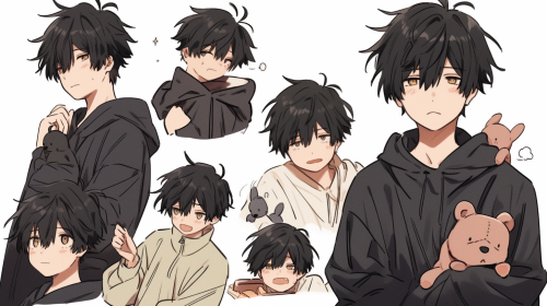 4. Illustration of therapist wearing bathrobe helping children