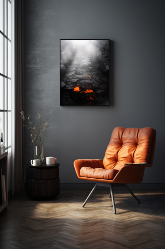 4. Stunning canvas painting in grey living room