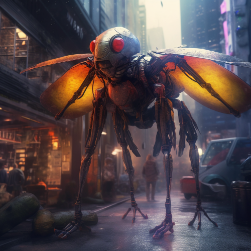 4. Image of parrot dressed as Spider Man with realistic mosquito