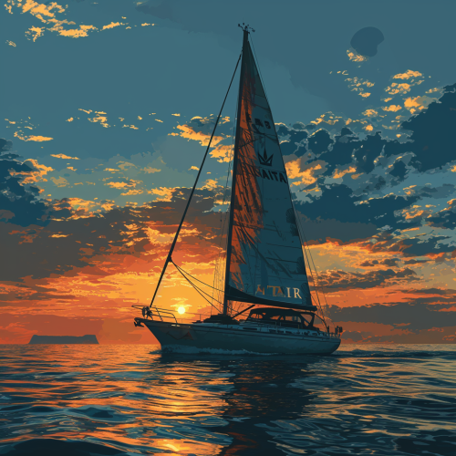 4. Sailboat business logo with text  ALATAIR 4. Sailboat business logo with text  ALATAIR