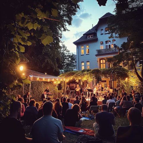 4. Energetic outdoor concert with 300 attendees