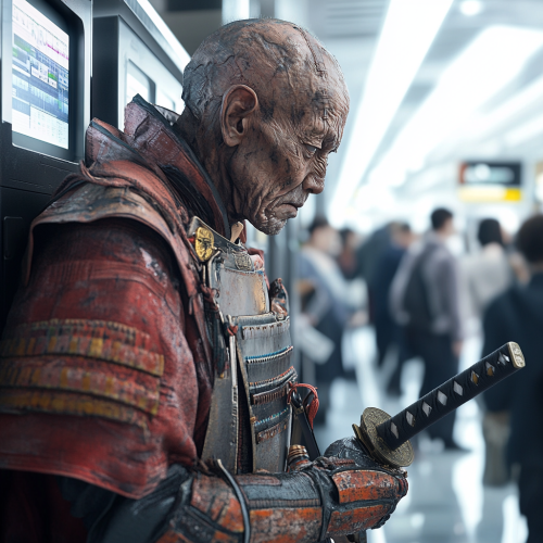 120-year-old samurai in modern confusion, lost in time. 120-year-old samurai in modern confusion, lost in time.