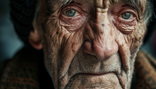Closeup portrait of 120 year old man