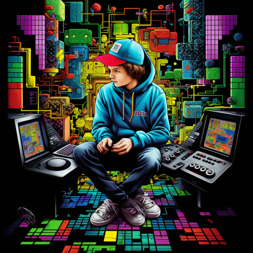 13 Year Old Boy Playing Tetris