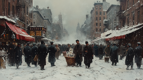 Winter Mulberry Street in 1905