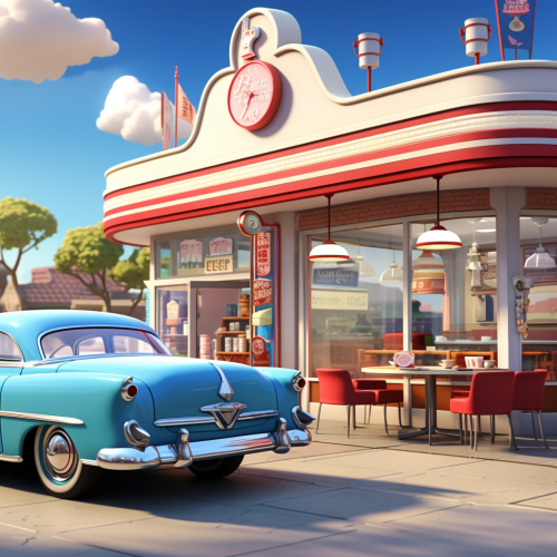 Colorful 1950s American Diner milkshakes