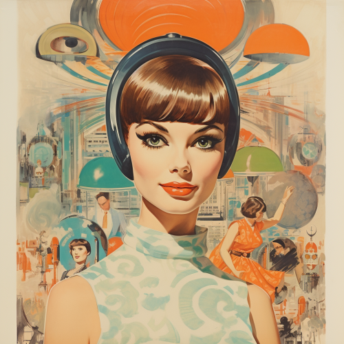 Retro advertisement drawings from the 1960s