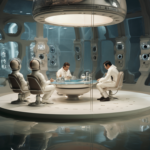 Astronauts met by evil spaceman on moon base