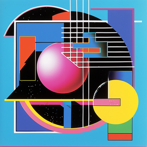 1980s colourful logo for new technology