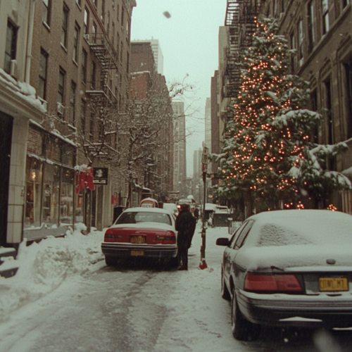 1999 Christmas village scene on VHS tape.