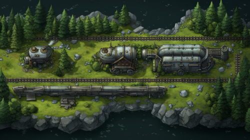 Train game with top-down view