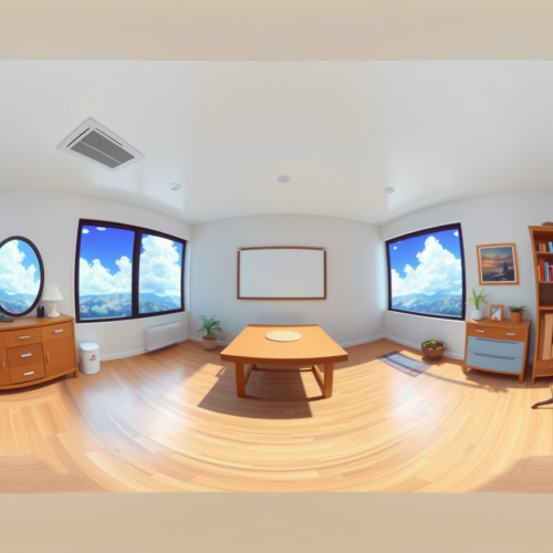 360 Degree Panorama of Anime Cartoon Room