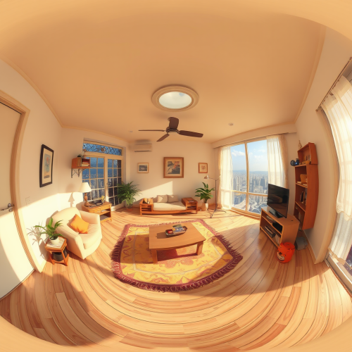 360 Degree View of Anime Cartoon Room