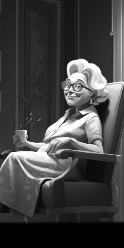 Cartoonish Rich Old Woman Illustration