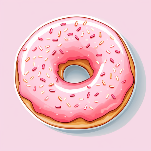 Cute donut love sticker design