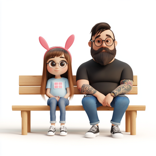 8-year-old Bryanna, excitedly sitting with her father.