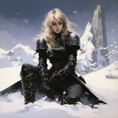 Dark Fantasy Knight Girl Standing