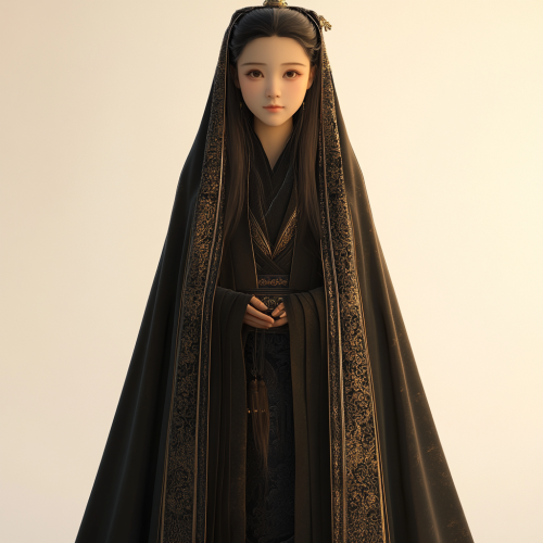 A 14-year-old Chinese girl walked, showcasing her outfit.