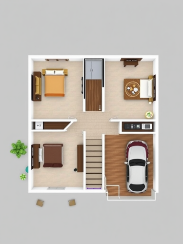 A 25x40 House Floor Plan with Amenities