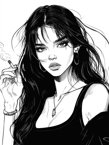 A 90s Mexico city model with cigarette, unimpressed, arched brow.