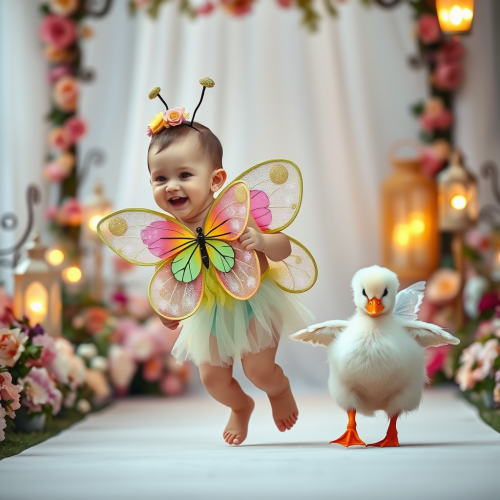A Baby in Butterfly Costume at Fairy Garden Show