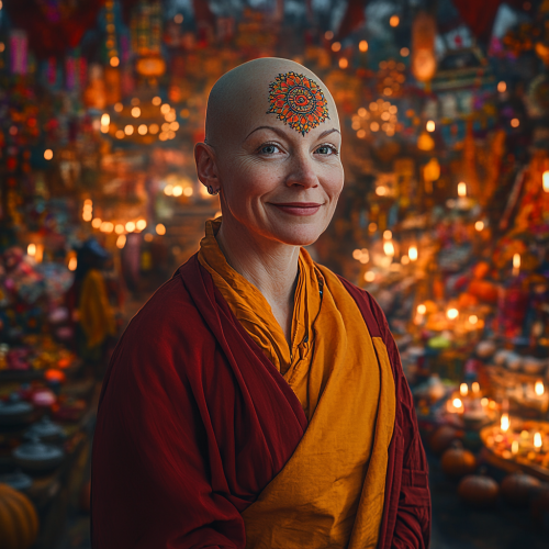 A Bald Woman with a Serene Smile