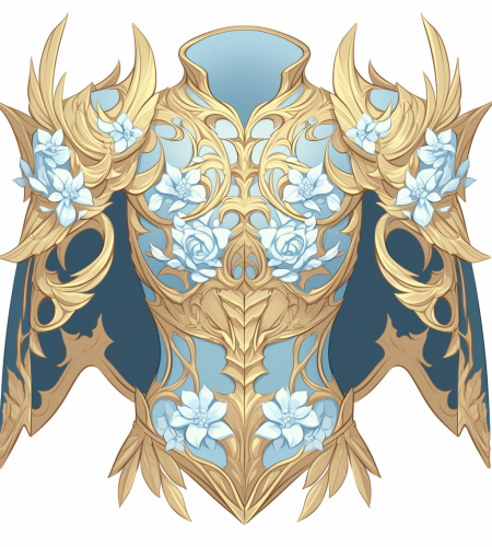 A Beautiful Blue and Gold Armor Design