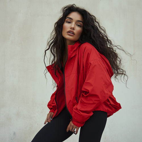 A Beautiful Brazilian Woman in Red Jacket