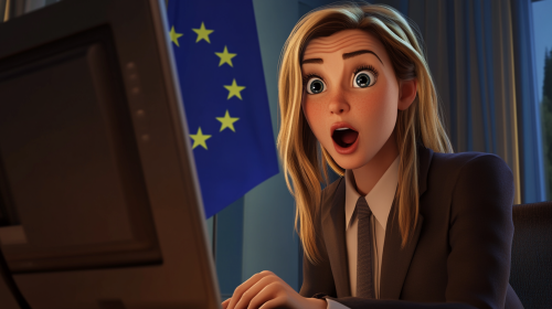 A Beautiful Business Woman Surprised and Happy