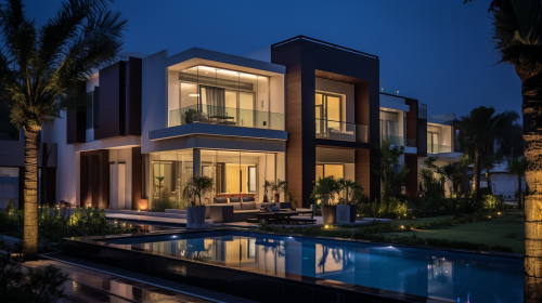 A Beautiful Home Shining in Night View