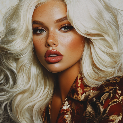 A Beautiful Model with Big Lips and Blonde Hair