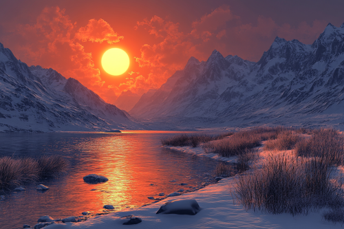 A Beautiful Sunset in the High Mountains