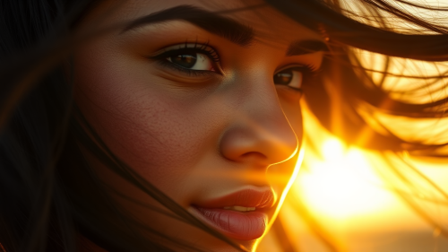 A Beautiful Woman Bathed in Morning Sunlight A Beautiful Woman Bathed in Morning Sunlight
