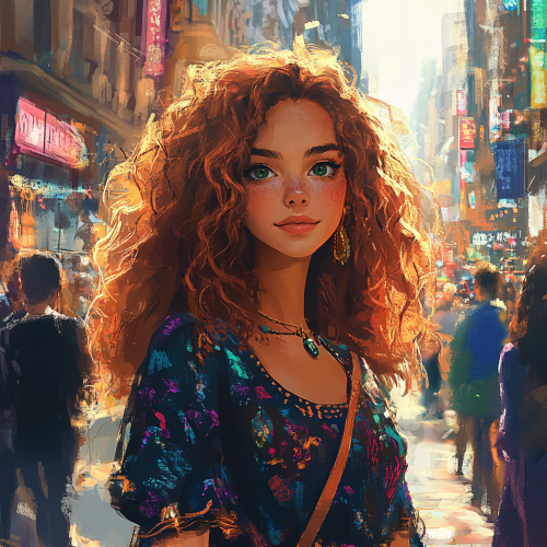 A Beautiful Woman Stands Out in the City