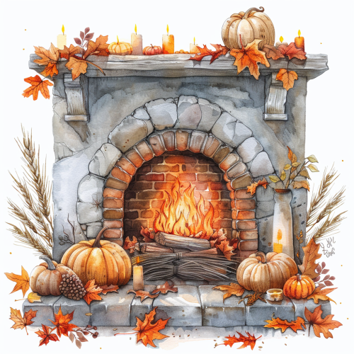 A Beautifully Decorated Thanksgiving Fireplace